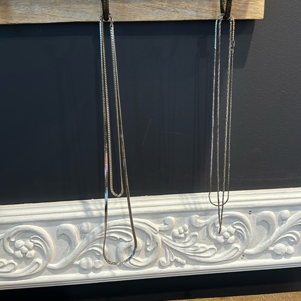 Vintage Costume jewelry silver necklaces bundle